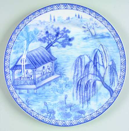 Asian Blue Salad Plate