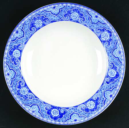 Asian Blue Large Rim Soup Bowl