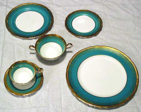Hertford Turquoise (Scalloped) by John  Aynsley &amp; Sons