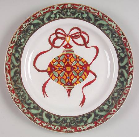 Christmas Ornaments Salad/Dessert Plate by American Atelier