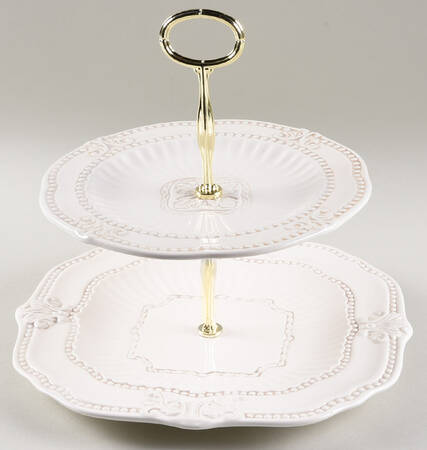 Baroque 6 5/8"-10"  2 Tiered Serving Tray (Dp, Sp) HC