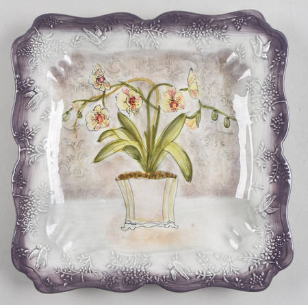 Floral Jardin Lavender (Square, Scalloped)