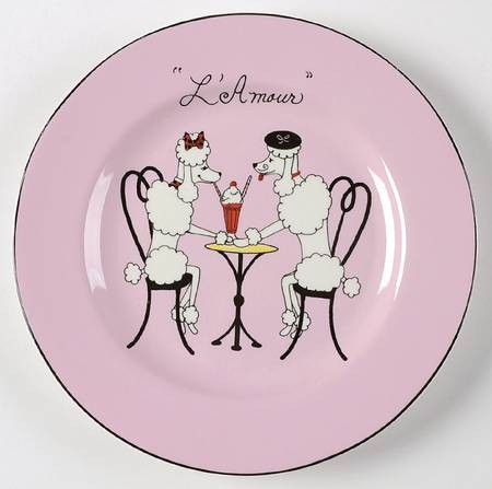 Pink Poodle Salad Plate