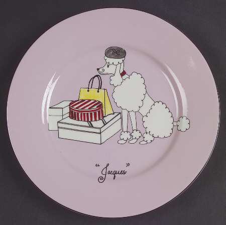 Pink Poodle Canape Plate