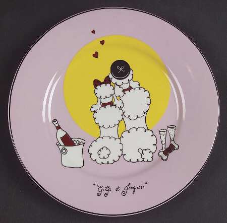 Pink Poodle Canape Plate