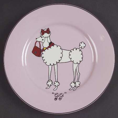 Pink Poodle Canape Plate