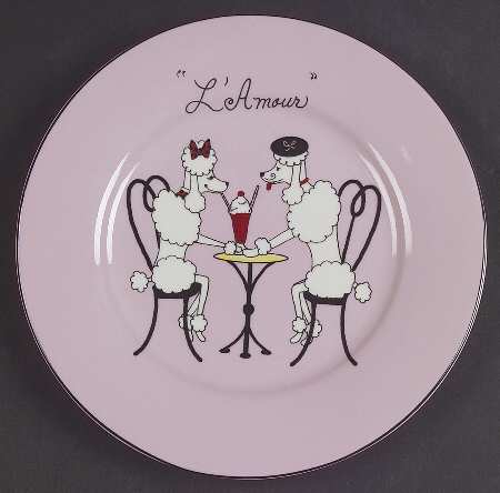 Pink Poodle Canape Plate