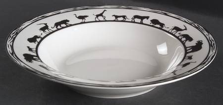 Serengeti Black and White Large Rim Soup Bowl by American Atelier