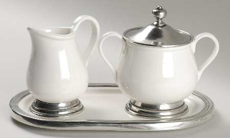 Tuscan Creamer & Sugar with Lid & Tray Set