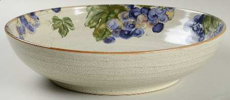 Grapevine Putty 10" Large Salad Serving Bowl