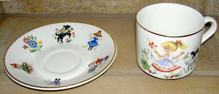 Nursery Rhymes Flat Cup & Saucer Set