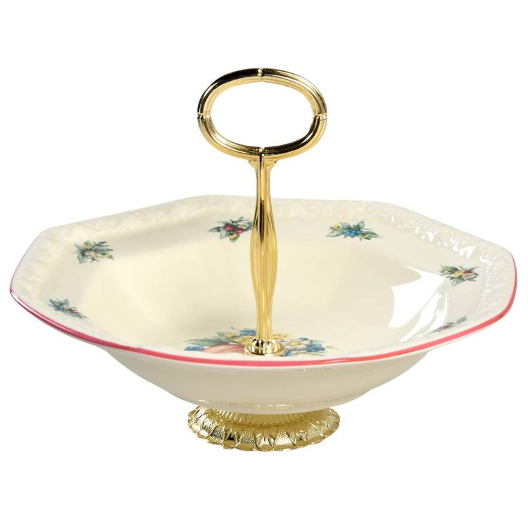 Sweet Country Harvest 6"-7" Handled Footed Nut Dish HC