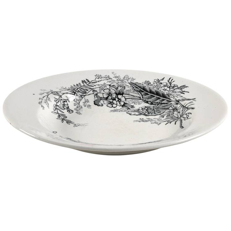 Victoria Gray Rim Soup Bowl