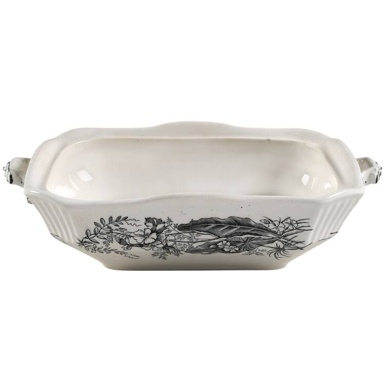 Victoria Gray Rectangular Vegetable Bowl No Lid