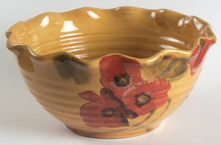 Fleur Rouge 8" Ruffled Bowl by Ambiance