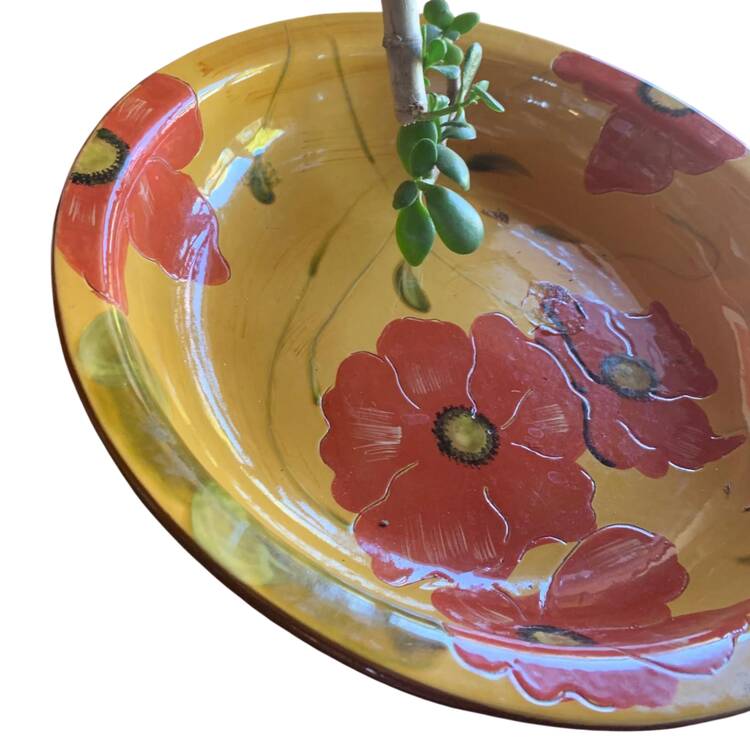 Fleur Rouge 18" Round Serving Bowl
