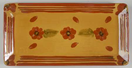 Fleur Rouge 18" Rectangular Serving Platter