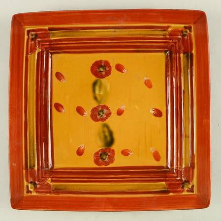 Fleur Rouge 12" Square Tray