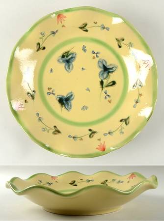 Guirlandes Bleues 12" Ruffled Bowl