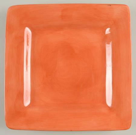 Ciao II Orange Square Dinner Plate by Artimino