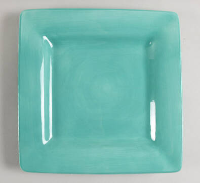 Ciao II Aqua Green Square Dinner Plate