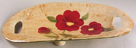 Fleur Rustique 18" Oval Handled Platter