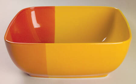 Color Blocks Red Yellow 9" Square Vegetable Bowl