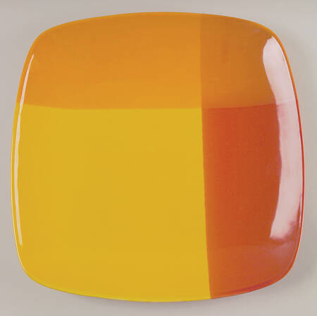 Color Blocks Red Yellow 13" Square Serving Platter