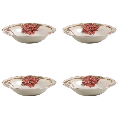 Yuletide Celebration Large Rim Soup Bowl - Set of 4
