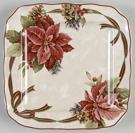 Yuletide Celebration Square Appetizer Plate by 222 Fifth (PTS)