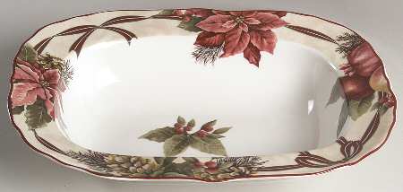 Yuletide Celebration 11" Oval Vegetable Bowl