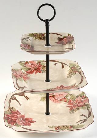 Yuletide Celebration 3 Tier Serving Tray (DPSM1,SPSM1,APPES1)