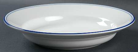 Tres Grande Blue Bands Large Rim Soup Bowl