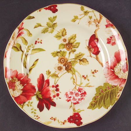 Summer Botanical Lutece Fleur Rouge Salad Plate