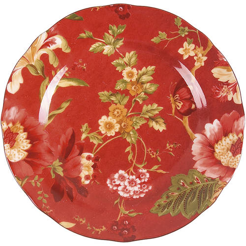 Summer Botanical Lutece Fleur Rouge Salad Plate