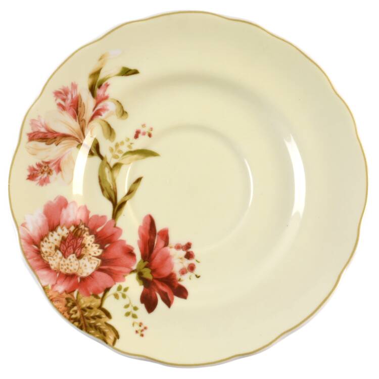 Summer Botanical Lutece Fleur Rouge Saucer