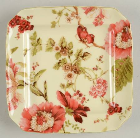 Summer Botanical Lutece Fleur Rouge Appetizer Plate