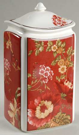 Summer Botanical Lutece Fleur Rouge Large Canister & Lid