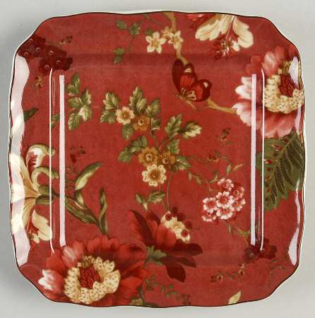 Summer Botanical Lutece Fleur Rouge Appetizer Plate