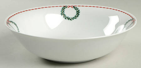 Holly Wreath 9" Round Vegetable Bowl