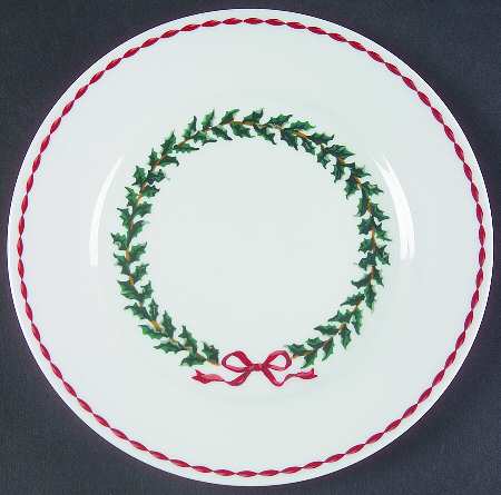 Holly Wreath Salad/Dessert Plate
