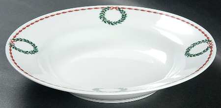 Holly Wreath Rim Soup Bowl