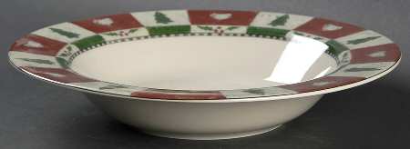 Folk Santa Large Rim Soup Bowl
