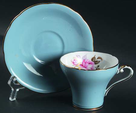 2225 Light Blue Flat Cup & Saucer Set