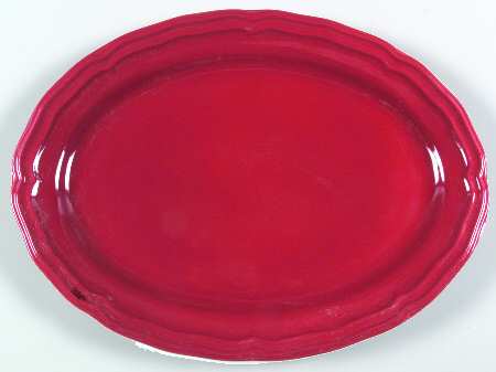 Country Burgundy 14" Oval Serving Platter