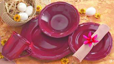 Country Burgundy Dinner Plate
