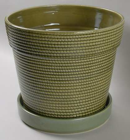 Banana Leaf 9" Flower Pot & Underplate