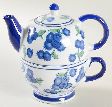 Blueberry Individual Teapot & Lid with Cup