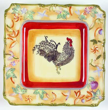 Rooster (Square, 5644) Square Salad Plate