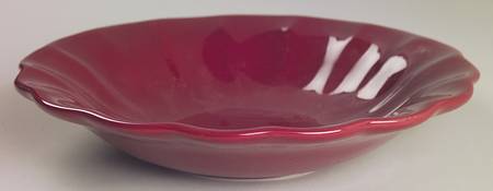 Athena Burgundy Rim Soup Bowl